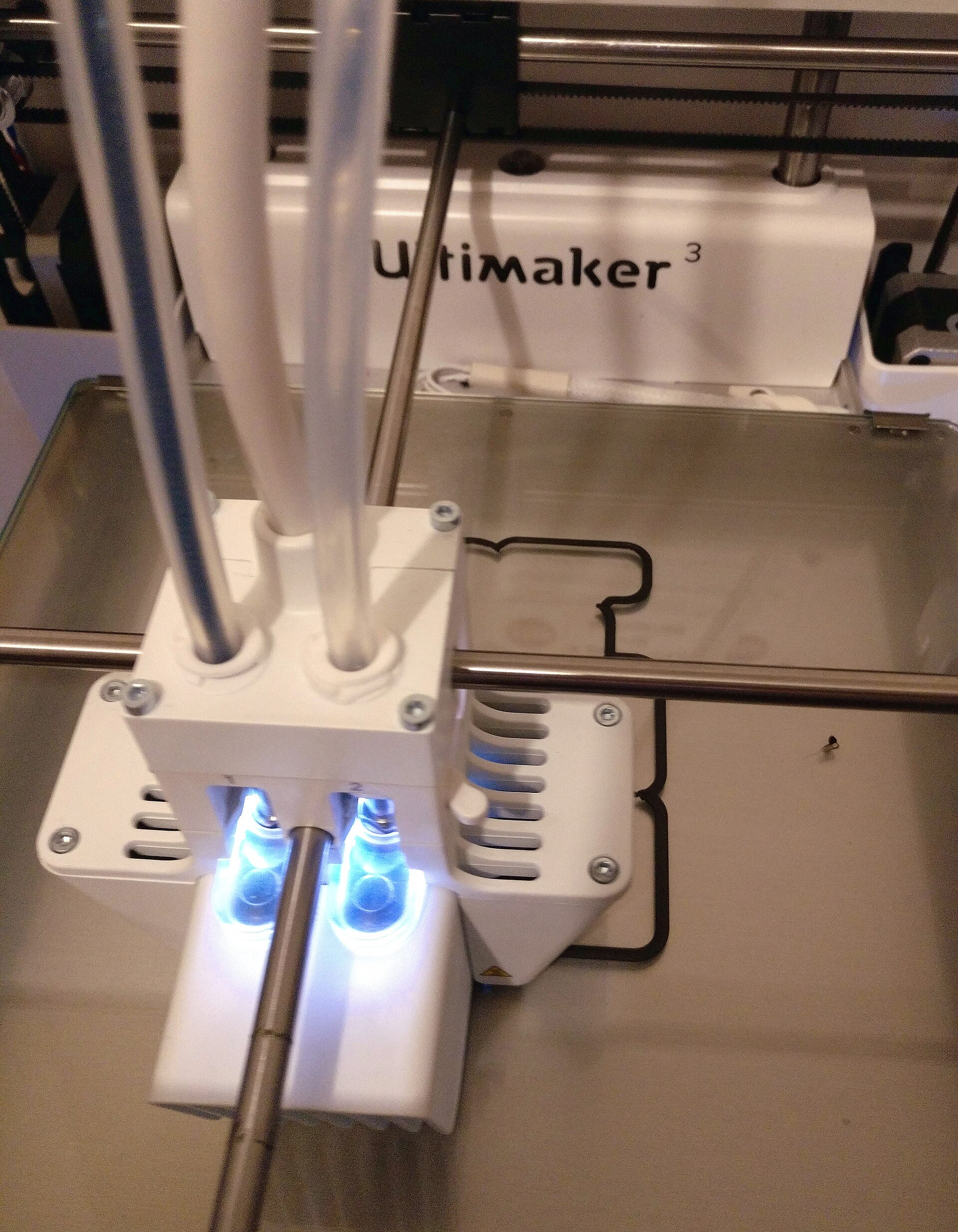Close-up of a 3D print in progress showing quality detail